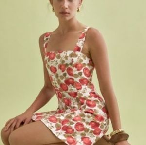 Reformation Brigitte Linen Dress in Tomatoes